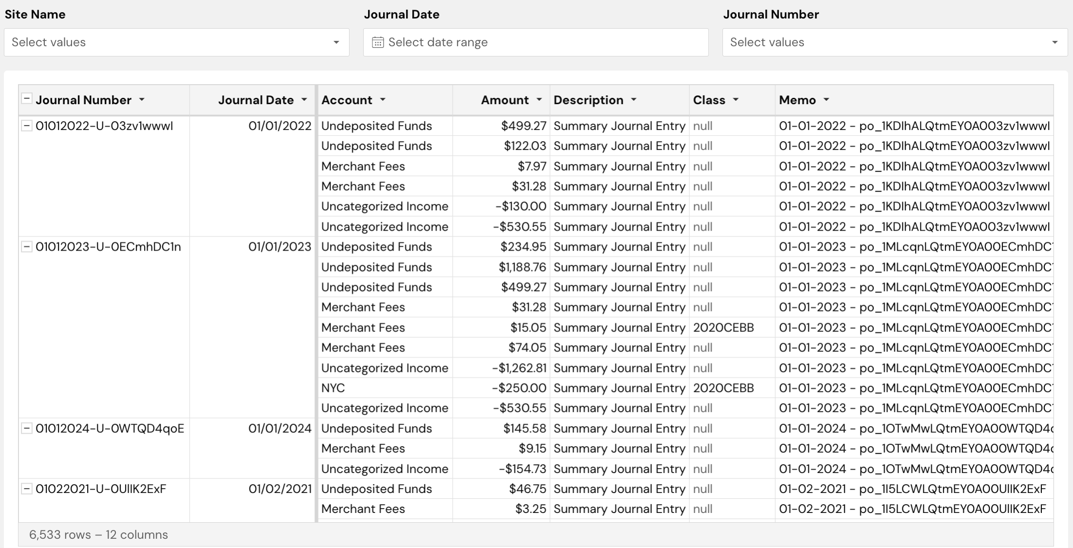 Cash Accounting: Summary Journal Entries Report – LeagueApps